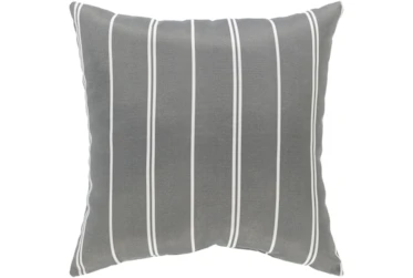 Outdoor Accent Pillow-Medium Grey Vertical Stripe 16X16