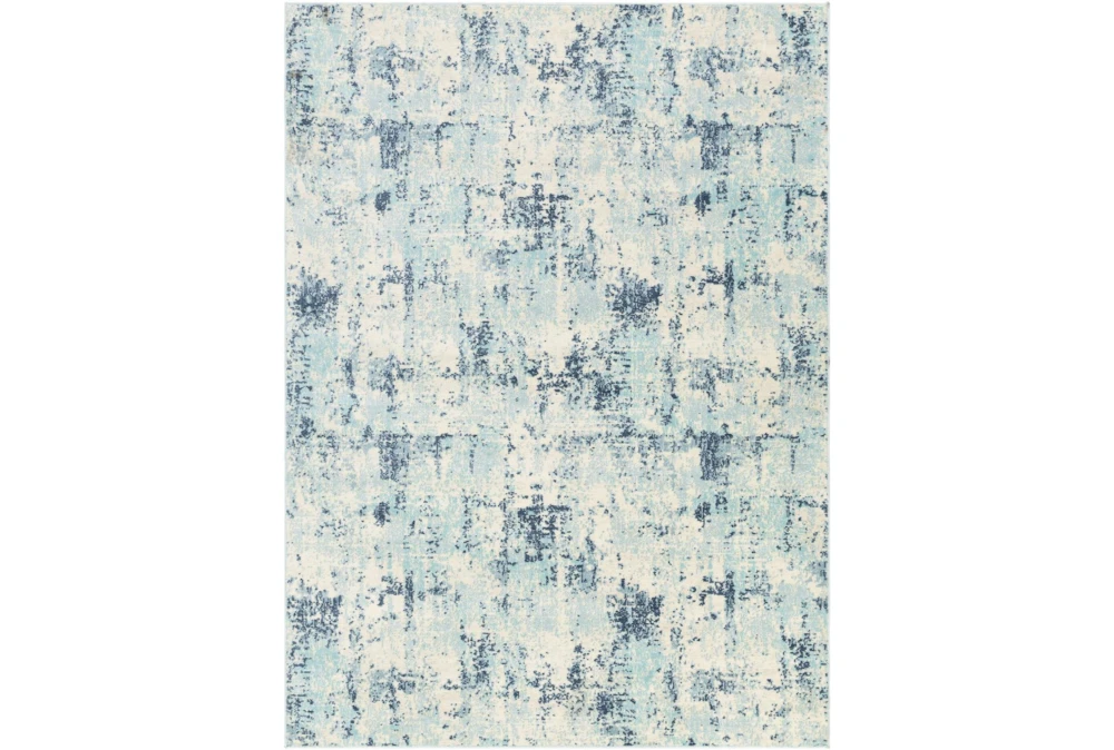 5'3"X7'3" Outdoor Rug-Ivory & Navy Abstract