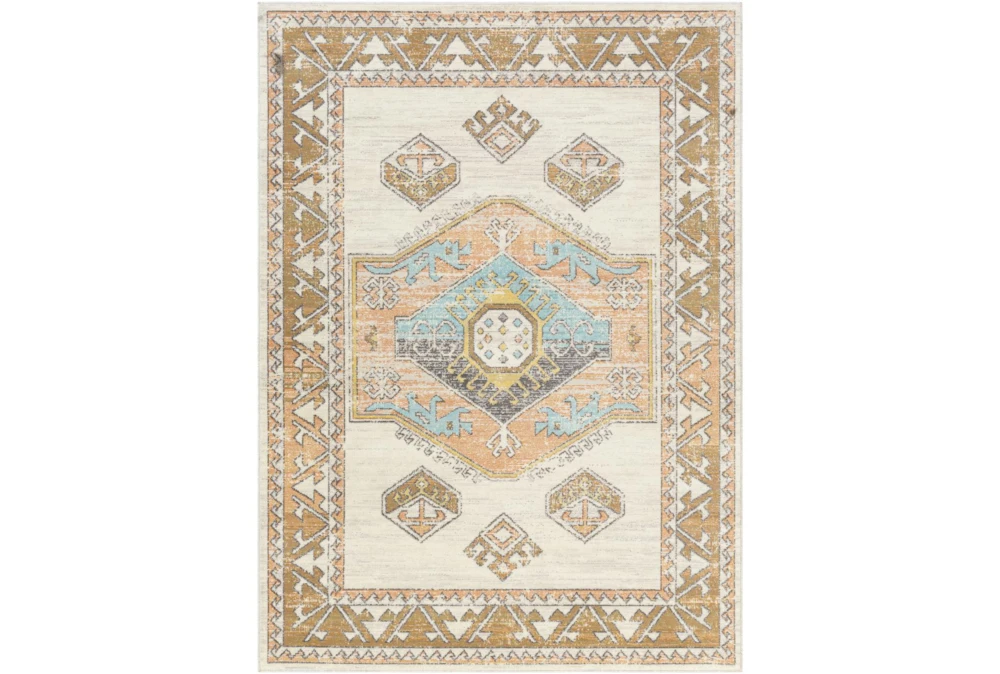 5'3"X7'3" Outdoor Rug-Ivory Background Global Multi