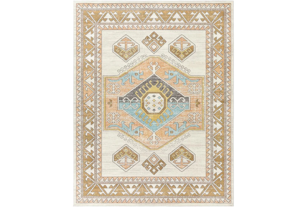 7'10X10' Outdoor Rug-Ivory Background Global Multi