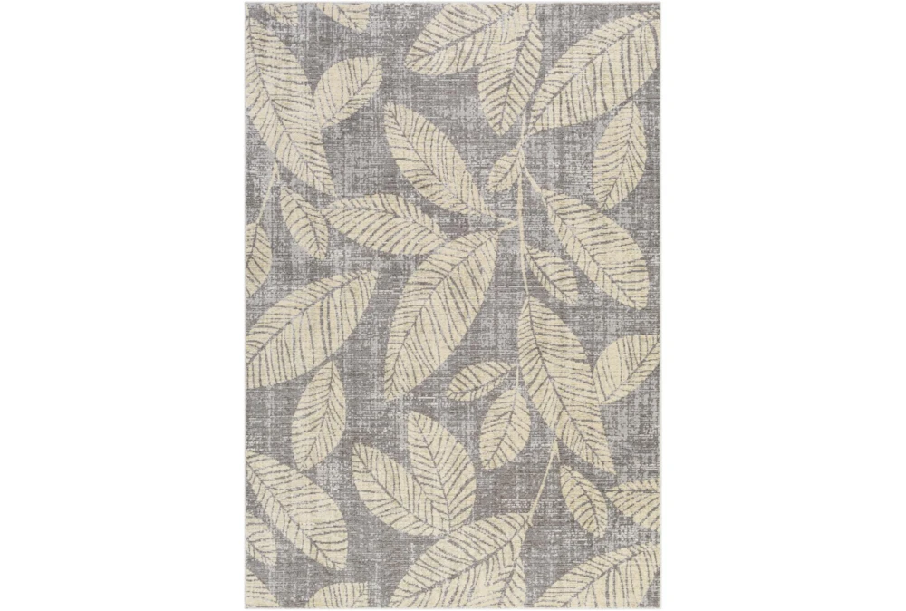 8'10"X12' Outdoor Rug-Butter Yellow Palm Leaves