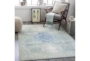 7'X9' Outdoor Rug-Green With Blue Diamond - Room