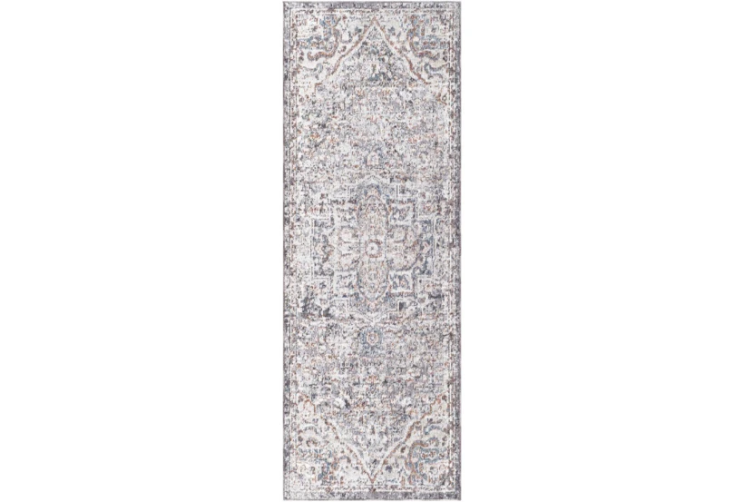 2'7"X7'3 Outdoor Rug-Charcoal Multi Muted Design - 360