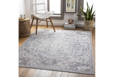 5'3"X7' Outdoor Rug-Charcoal Multi Muted Design