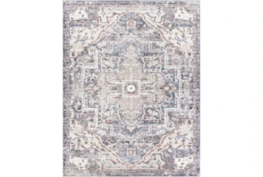6'7"X9' Outdoor Rug-Charcoal Multi Muted Design