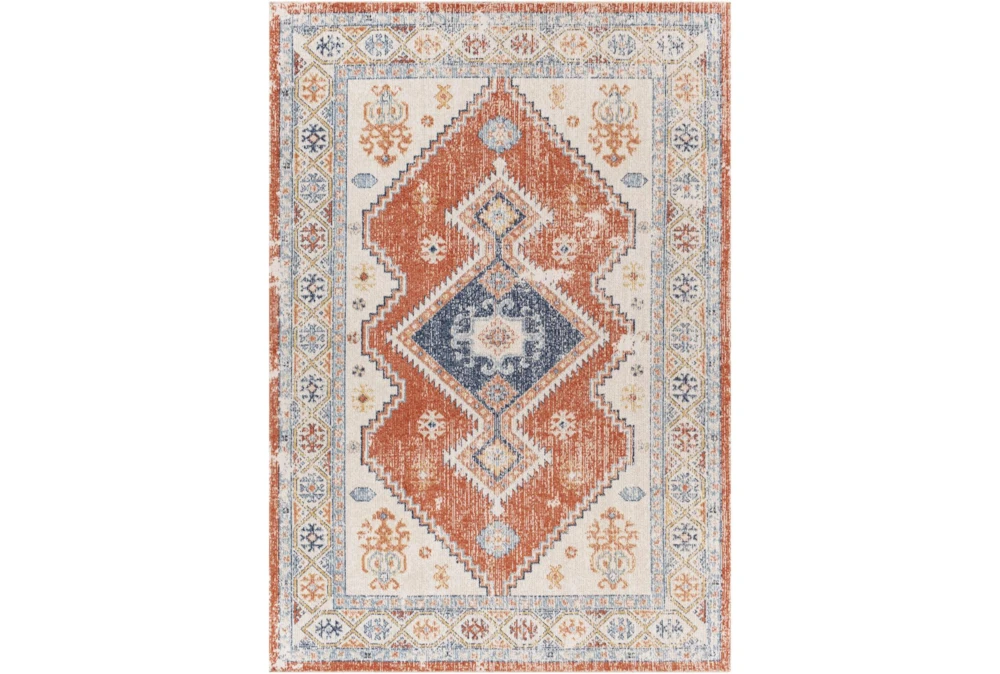 5'3"X7' Outdoor Rug-Bold Orange With Blue Global