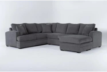 Cortez Graphite 126" 2 Piece Sectional With Right Arm Facing Chaise