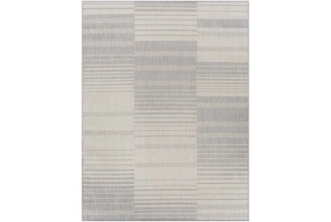 7'10"X10' Outdoor Rug-Taupe & Ivory Streamlined