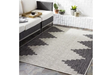 7'10"X10' Outdoor Rug-Ivory & Gray Rustic