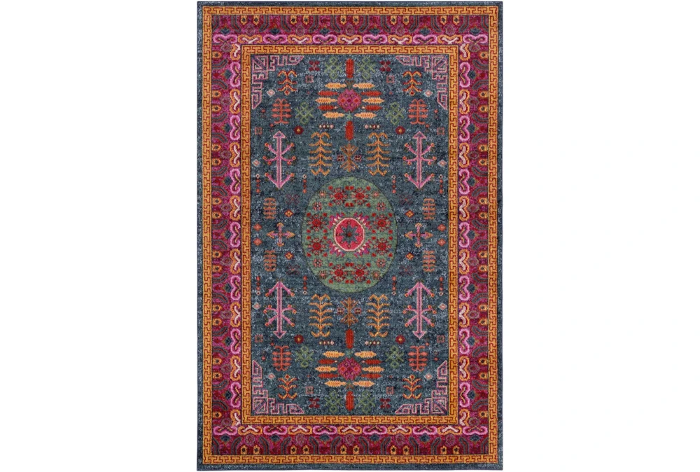 5'3"X7'3" Rug-Blue & Red Traditional