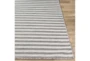 2'7"X10' Outdoor Rug-Light Grey & White Thin Stripe - Material