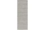 2'7"X12' Outdoor Rug-Light Grey & White Thin Stripe - Signature