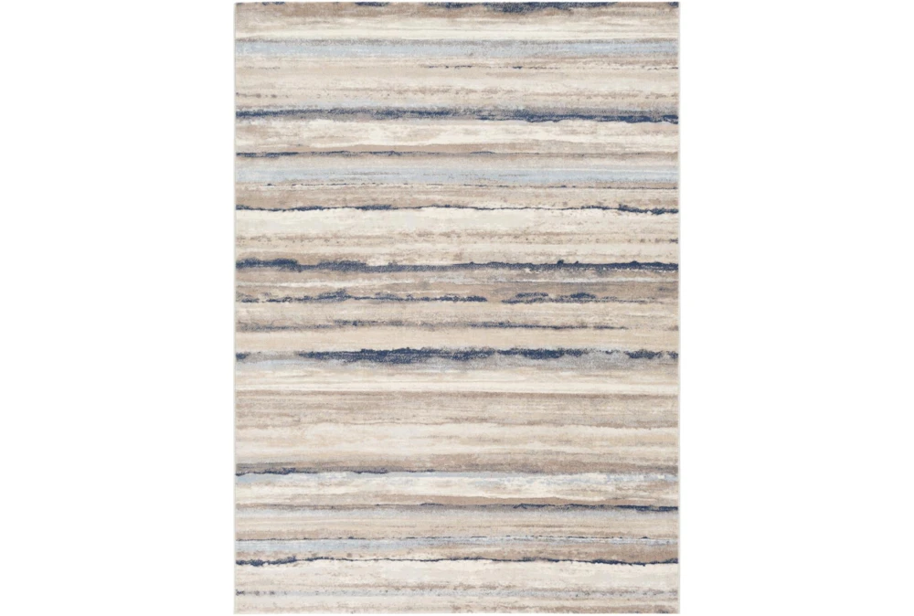 5'3"X7'1" Rug-Blue & Taupe Muted Stripes