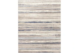 7'8"X10' Rug-Blue & Taupe Muted Stripes