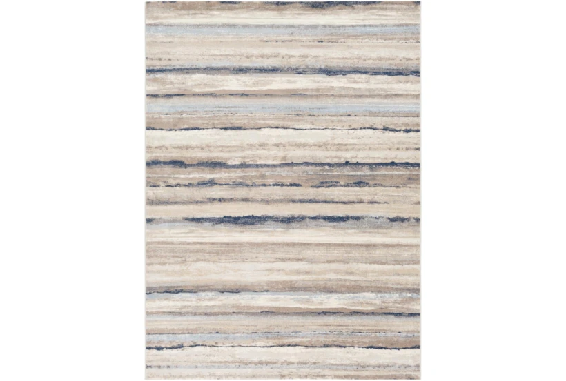 9'X12'3"  Rug-Blue & Taupe Muted Stripes - 360