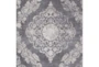 5'3" Round Rug-Grey Floral Sheen - Detail