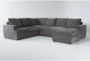 Bonaterra Charcoal 127" 2 Piece Sectional with Right Arm Facing Sofa Chaise - Signature