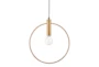 15.7X17.7 Bulb In Gold Circle Pendant - Detail