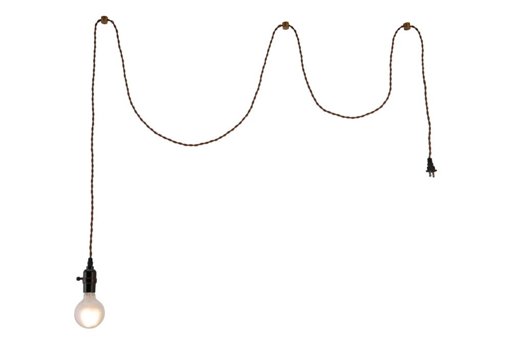 2.2X3.7 Brass Ceiling Lamp With Braided Wire