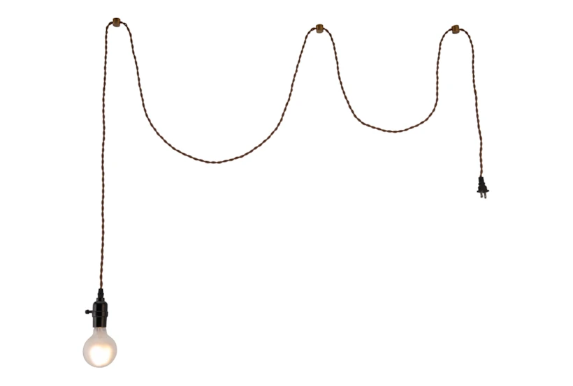 2.2X3.7 Brass Ceiling Lamp With Braided Wire - 360
