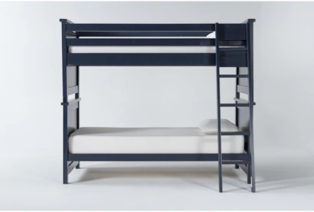 Mateo Blue Twin Over Bunk Bed, Free Twin Bunk Beds