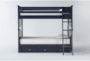 Mateo Blue Twin Over Twin Bunk Bed With 3 Drawer Storage Unit - Signature