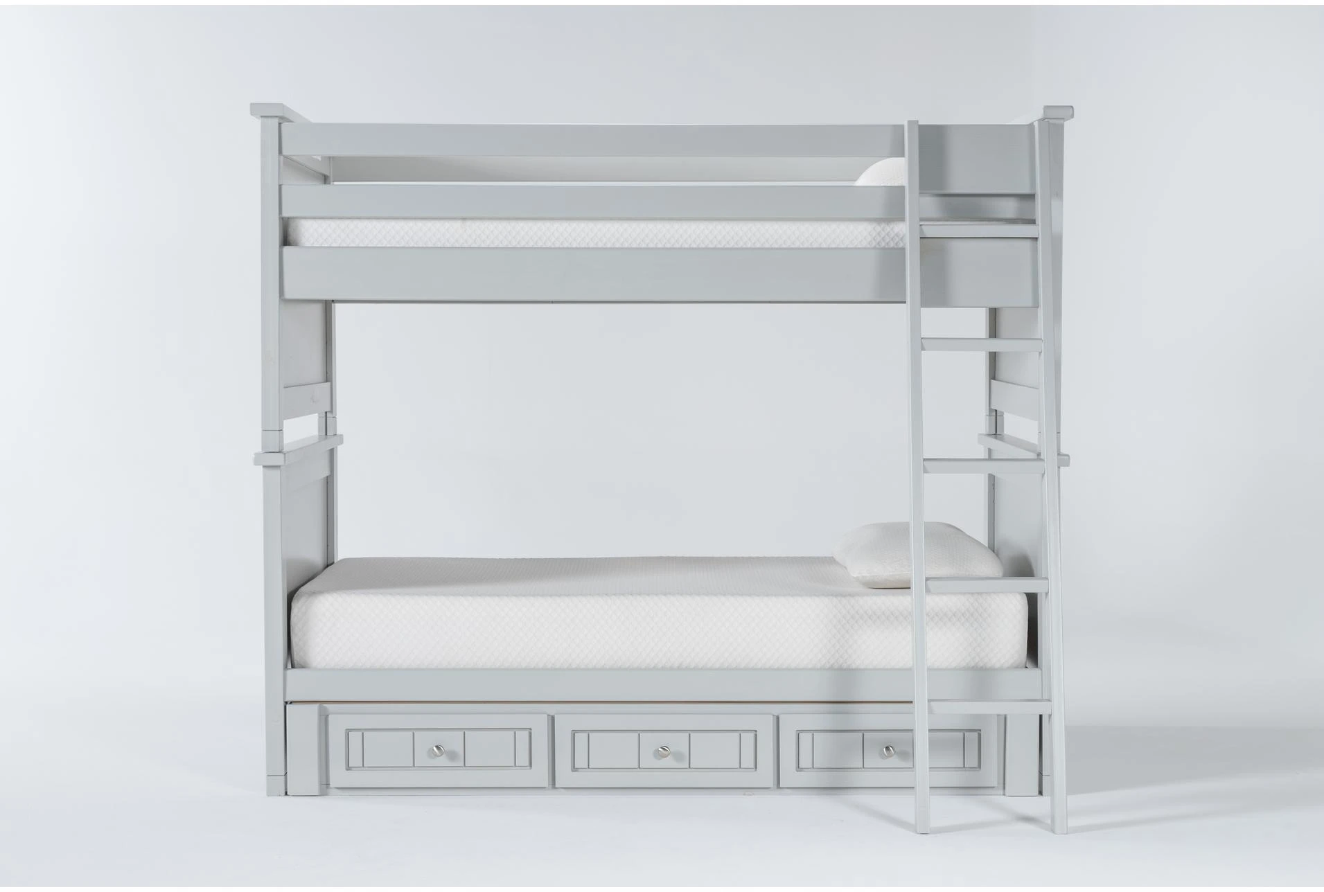 Mateo Grey Twin Over Bunk Bed With, 3 Bunk Bed Set