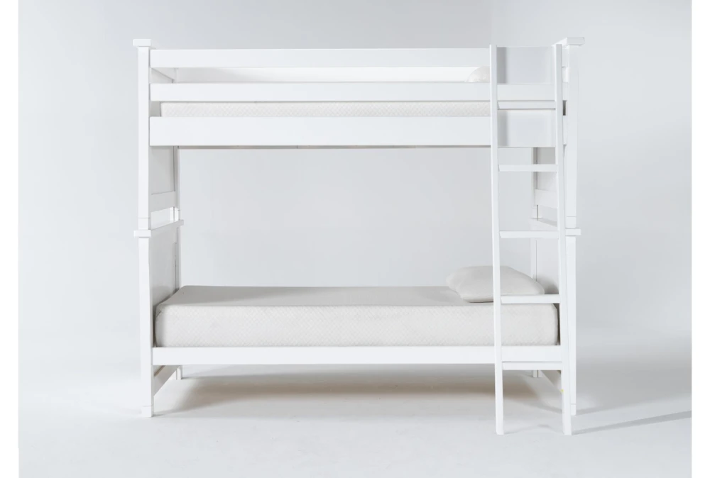 Mateo White Twin Over Bunk Bed, Twin Single Bunk Bed