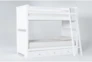 Mateo White Twin Over Twin Bunk Bed With 3 Drawer Storage Unit - Side
