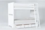 Mateo White Twin Over Twin Bunk Bed With 3 Drawer Storage Unit - Storage