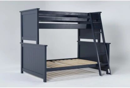 Mateo Blue Twin Over Full Bunk Bed - Slats