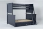 Mateo Blue Twin Over Full Bunk Bed With 3 Drawer Storage Unit - Slats