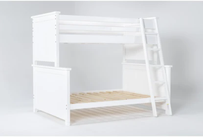 Mateo White Twin Over Full Bunk Bed, White Bunk Beds Twin Over Twin