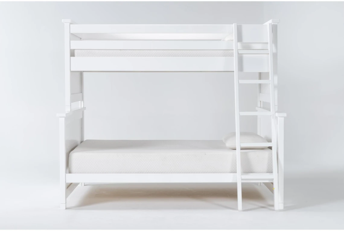 Mateo White Twin Over Full Bunk Bed, White Full Bunk Beds