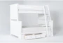 Mateo White Twin Over Full Bunk Bed With 3 Drawer Storage Unit - Storage