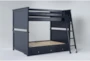 Mateo Blue Full Over Full Bunk Bed With 3 Drawer Storage Unit - Side