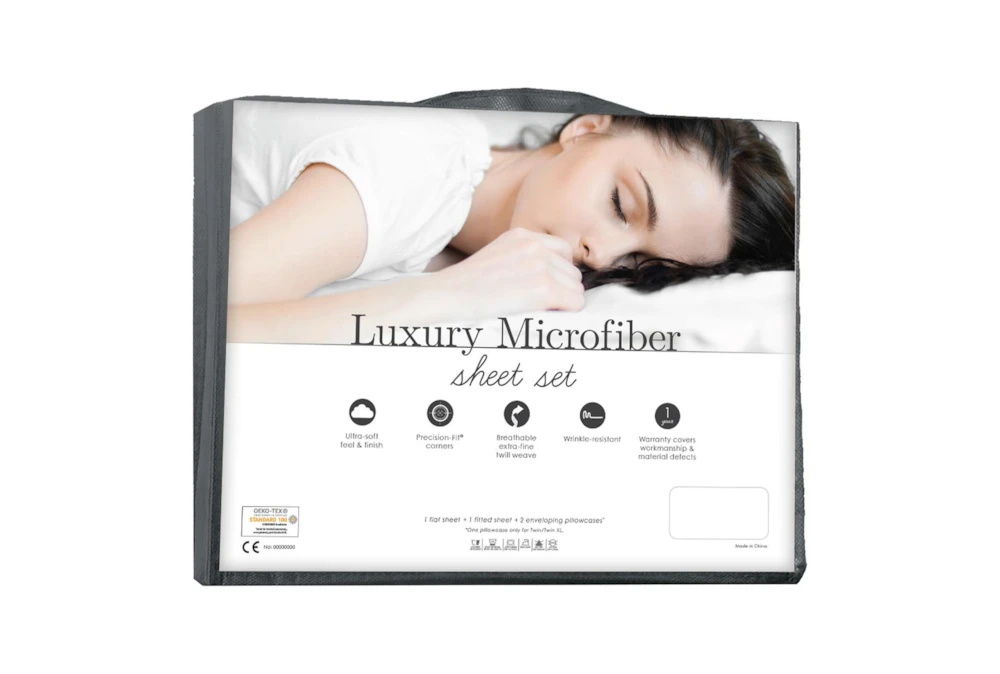 Luxury Microfiber Dove Gray Twin Sheet Set