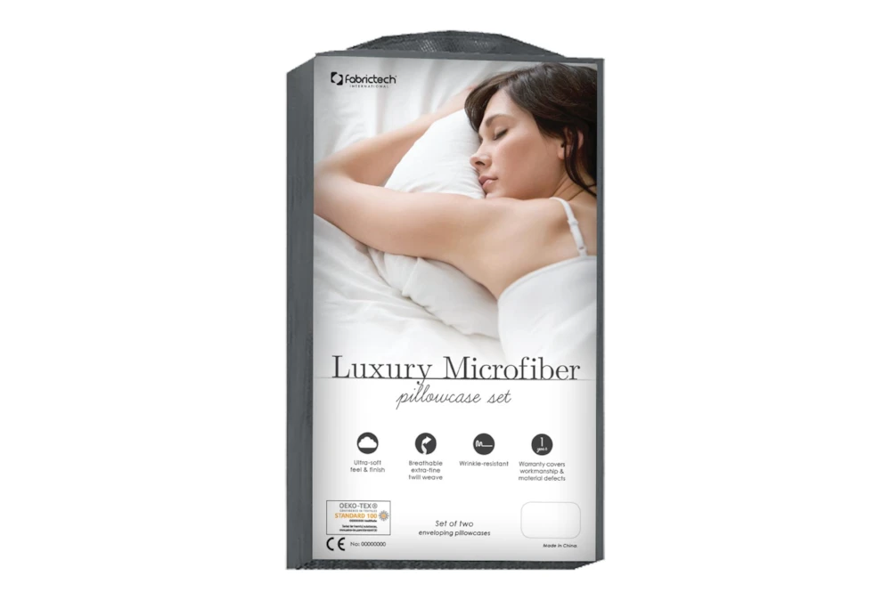 Luxury Microfiber Ivory King Pillowcase Set