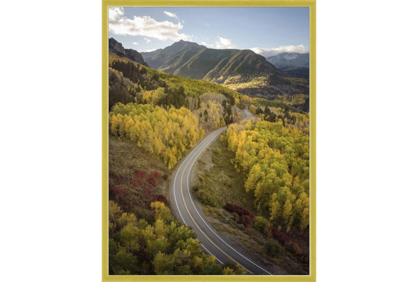 32X42 The Road Less Traveled With Gold Frame - 360