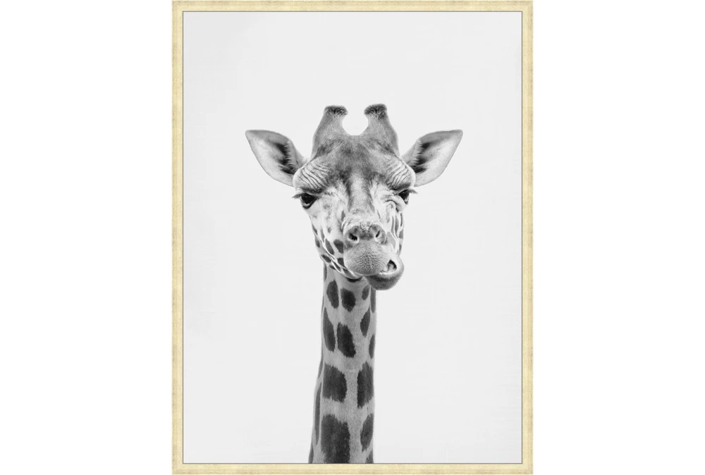 32X42 Giraffe With Gold Champagne Frame