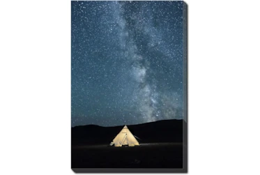 20X24 Remote Accommodations Under Night Sky With Gallery Wrap Canvas