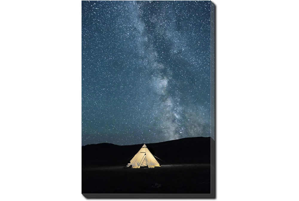 40X50 Remote Accommodations Under Night Sky With Gallery Wrap Canvas