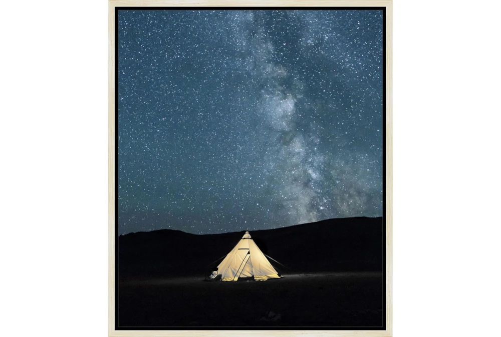 22X26 Remote Accommodations Under Night Sky With Birch Frame