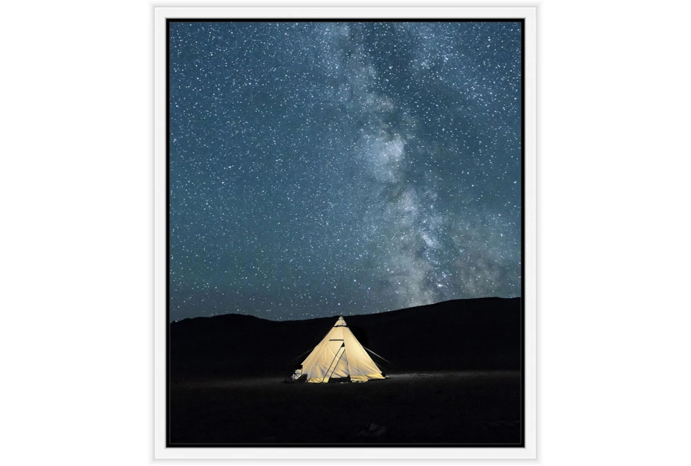 22X26 Remote Accommodations Under Night Sky With White Frame