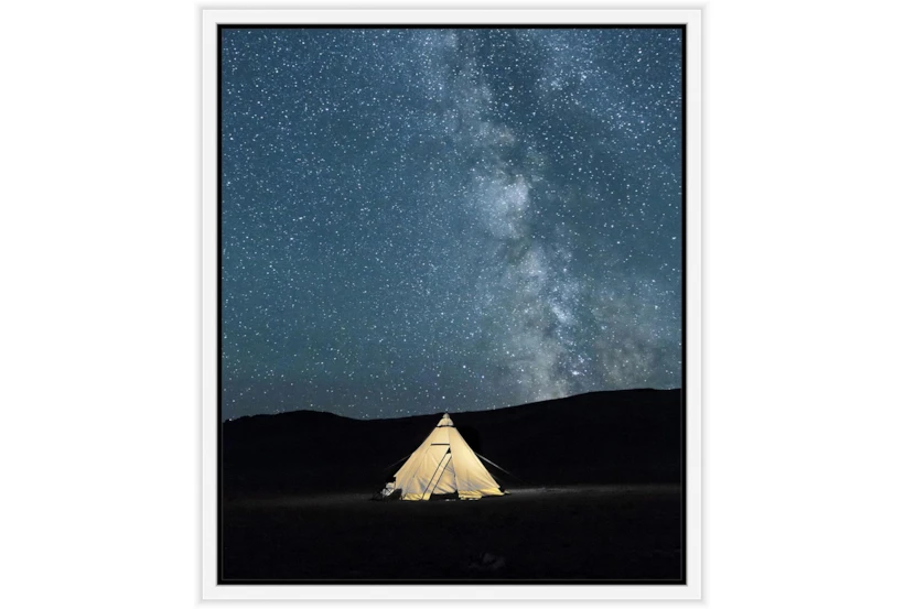 22X26 Remote Accommodations Under Night Sky With White Frame - 360