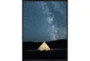 32X42 Remote Accommodations Under Night Sky With Black Frame - Signature