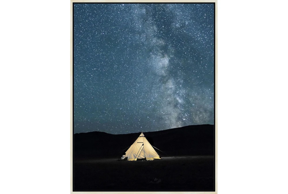 32X42 Remote Accommodations Under Night Sky With Birch Frame