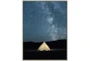 32X42 Remote Accommodations Under Night Sky With Birch Frame - Signature