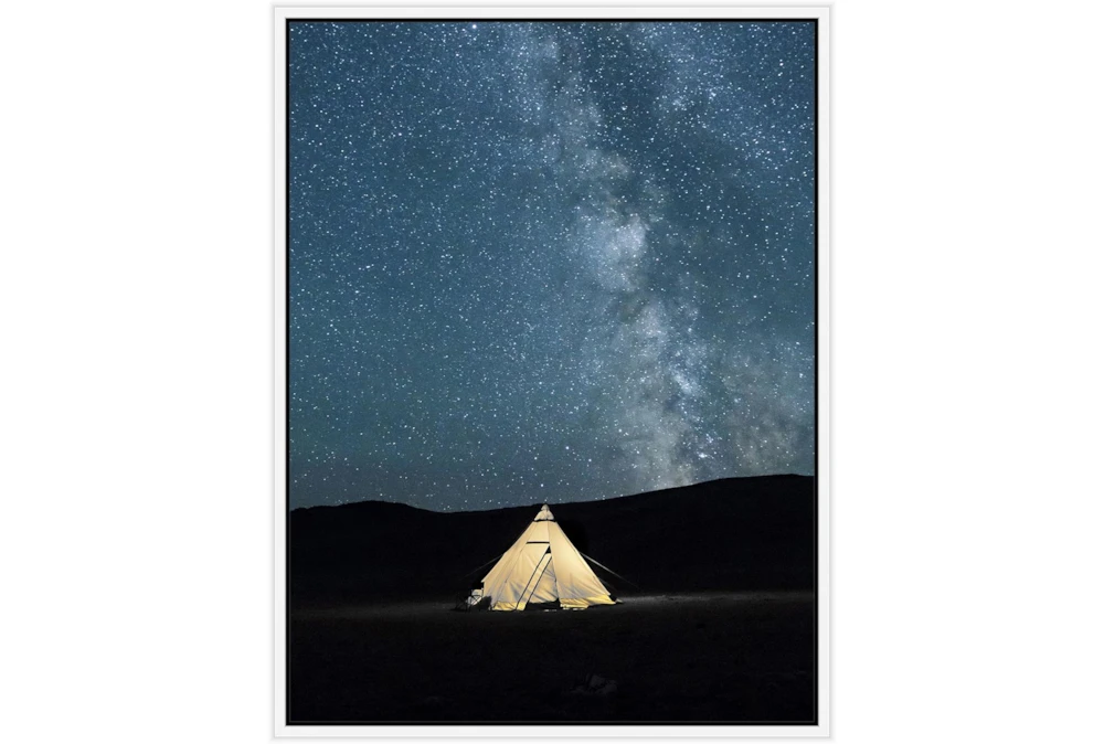 32X42 Remote Accommodations Under Night Sky With White Frame