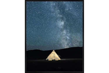 42X52 Remote Accommodations Under Night Sky With Black Frame